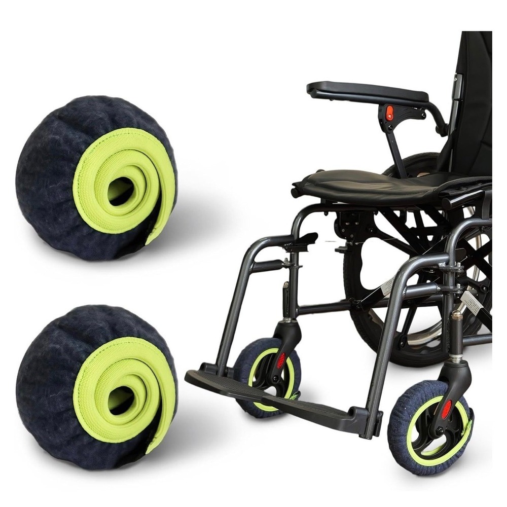 EZHOISLING EHUCON Wheelchair Wheel Covers 2-Pack 8 Inch Floor Protectors Brown